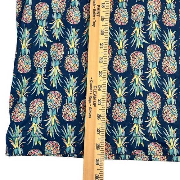 DEOLAX Men's Large Pineapple Print Golf Polo Shirt Blue Tropical Short Sleeve - Picture 9 of 11